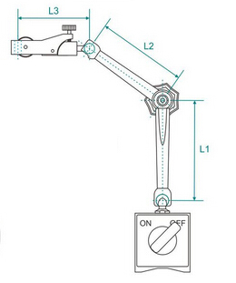 Red / Black On Off Magnetic Base Dovetail Groove / Fine adjustment Mechanical Universal Magnetic Stand